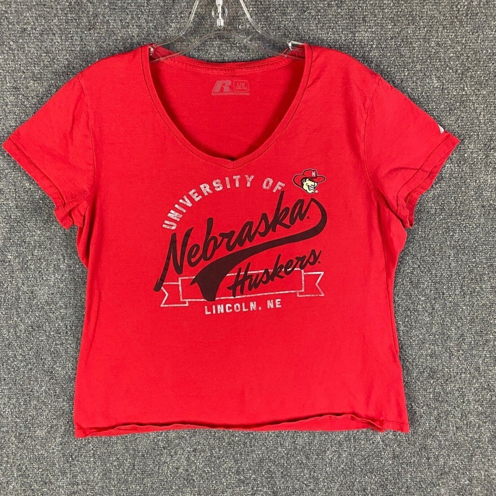 Russell Shirt Women's Large 12-14 University of Nebraska Red Casual L